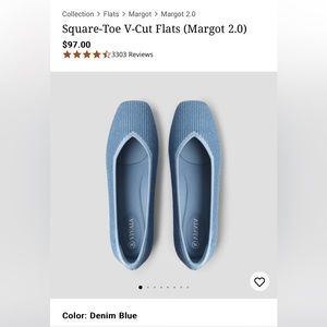 VIVAIA squared toed flats in Denim Blue